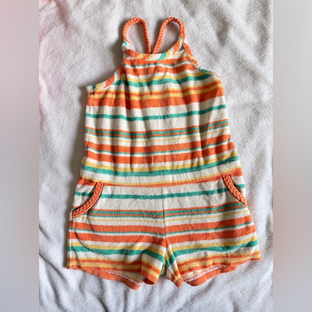 Juicy Couture Striped Kids Romper with Braided Straps